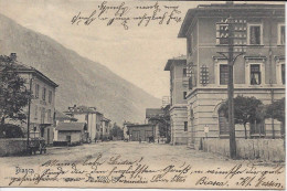 BIASCA, Una Strada Con L'ufficio Postale Probabilmente, Viaggiata 1904, Editore Guggenheim - Biasca