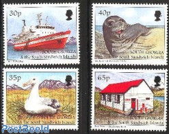 South Georgia / Falklands Dep. 1998 Tourism 4v, Mint NH, Nature - Transport - Birds - Sea Mammals - Post - Ships And B.. - Post
