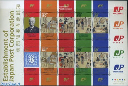 Japan 2007 Japan Post Corporation M/s (6 Diff.stamps), Mint NH, Nature - Horses - Post - Stamps On Stamps - Ungebraucht