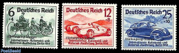 Germany, Empire 1939 Nurburgring Rennen Overprints 3v, Mint NH, Sport - Transport - Autosports - Automobiles - Neufs