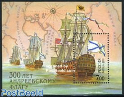 Russia 1999 Andreas Cross Naval Flag S/s, Mint NH, History - Transport - Various - Flags - Ships And Boats - Maps - Ships