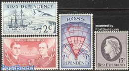 Ross Dependency 1967 Definitives 4v, Unused (hinged), History - Science - Transport - Various - Explorers - The Arctic.. - Erforscher