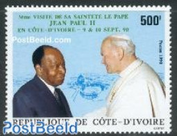 Ivory Coast 1990 Visit Of Pope John Paul II 1v, Mint NH, History - Religion - Politicians - Pope - Religion - Unused Stamps