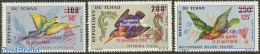 Chad 1970 Moon Flight 3v, Mint NH, Nature - Transport - Birds - Space Exploration - Kingfishers - Hummingbirds - Andere & Zonder Classificatie