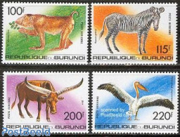 Burundi 1992 Animals 4v, Mint NH, Nature - Animals (others & Mixed) - Birds - Monkeys - Zebra - Other & Unclassified