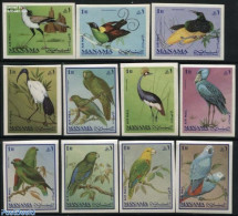 Manama 1969 Birds 11v, Imperforated, Mint NH, Nature - Birds - Manama