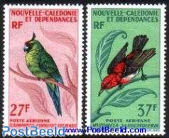 New Caledonia 1966 BIRDS 2V, Mint NH, Nature - Birds - Parrots - Nuovi