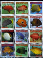 Suriname, Republic 2009 Fish 12v, Sheetlet, Mint NH, Nature - Fish - Fishes