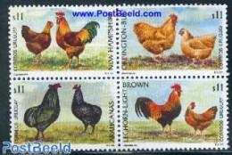 Uruguay 2001 Chicken 4v [+], Mint NH, Nature - Birds - Poultry - Uruguay