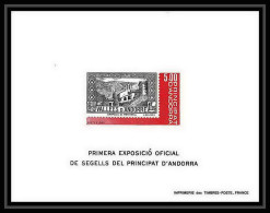 épreuve De Luxe / Deluxe Proof Andorre Andorra N°304 / Bloc N°1 Exposition Timbres Chapelle Meritxell église Church - Kerken En Kathedralen