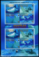 Saint Vincent & The Grenadines 2009 WWF, Spotted Eagle Ray 2x4v M/s, Mint NH, Nature - Fish - World Wildlife Fund (WWF) - Fishes