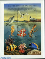 Comoros 1998 Marine Life 9v M/s, Istiophorus Platypterus, Mint NH, Nature - Birds - Fish - Fishes