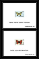 Andorre Andorra Bloc Feuillet Gommé N°451 / 452 Papillons (butterflies Papillon) Non Dentelé ** MNH Imperf Deluxe Proof - Schmetterlinge