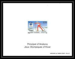 Andorre Andorra Bloc BF N°441 Jeux Olympiques (olympic Games) Lillehammer 1994 Non Dentelé ** MNH Imperf Deluxe Proof - Blocks & Sheetlets