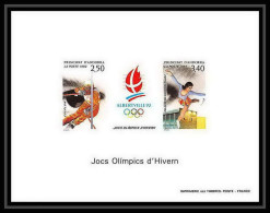 Andorre Andorra Bloc BF N°414A Jeux Olympiques (olympic Games) Alberville 92 Non Dentelé ** MNH Imperf Deluxe Proof - Blokken & Velletjes