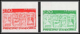 Andorre (Andorra) N°410 / 411 Ecu Primitif Des Vallées Non Dentelé Imperf ** Mnh Bord De Feuille - Unused Stamps