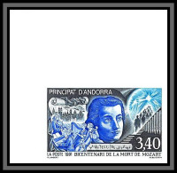 Andorre (Andorra) N°408 Mozart Musique Music Non Dentelé Imperf Neuf ** MNH 1991 COIN DE FEUILLE - Unused Stamps