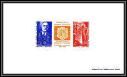 Andorre (Andorra) N°399A N°398/399 Trytique De Gaulle 1990 épreuve De Luxe Collective / Deluxe Proof - De Gaulle (General)