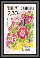 Andorre (Andorra) N°393 Roses Fleurs (plants - Flowers) Non Dentelé Imperf ** Mnh - 1990 - Unused Stamps