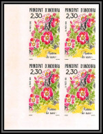 Andorre (Andorra) N°393 Roses Fleurs (plants - Flowers) Non Dentelé Imperf ** Mnh Bloc 4 - 1990 - Unused Stamps