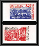 Andorre (Andorra) N°388/389 Europa1990 Batiments Postaux Poste Non Dentelé Imperf ** MNH Cote 72 Euros Bord De Feuille - Unused Stamps