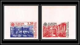 Andorre (Andorra) N°388/389 Europa1990 Batiments Postaux Poste Non Dentelé Imperf ** MNH Coin De Feuille - Unused Stamps