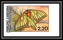 Andorre (Andorra) N°362 Papillons De Nuit Butterflies Non Dentelé Imperf ** MNH 1987 Bord De Feuille - Schmetterlinge