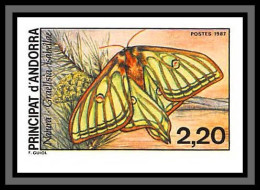 Andorre (Andorra) N°362 Papillons De Nuit Butterflies Non Dentelé Imperf ** Mnh- 1987 - Unused Stamps