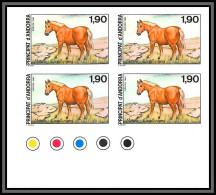 Andorre (Andorra) N°361 Cheval (chevaux Horse Horses) Bloc 4 Non Dentelé Imperf ** Mnh 1987 - Unused Stamps