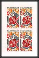 Andorre (Andorra) N°242 Centenaire De L'UPU 1974 Non Dentelé Imperf ** MNH Bloc 4 Cote 440 Euros - Unused Stamps