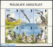 Falkland Islands 1995 Animals 6v [++] M/s, Mint NH, Nature - Animals (others & Mixed) - Birds - Penguins - Sea Mammals - Autres & Non Classés