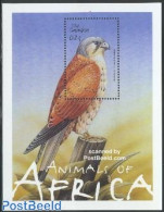 Gambia 2001 Eurasian Kestrel S/s, Mint NH, Nature - Birds - Birds Of Prey - Gambie (...-1964)