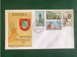 Spain, Spagne, España, Sahara Español, 1 Junio 1971, FDC Cover, Sobre Primer Día, Lettre Du Premier Jour - Sahara Spagnolo