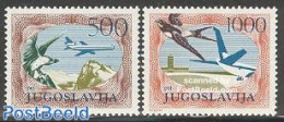 Yugoslavia 1985 Airmail 2v, Perf. 12.5, Mint NH, Nature - Transport - Birds - Aircraft & Aviation - Ongebruikt