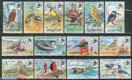 Lesotho 1981 Birds 14v With Year 1981, Mint NH, Nature - Birds - Kingfishers - Geese - Lesotho (1966-...)