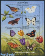 Lesotho 2001 Butterflies 8v M/s, Mint NH, Nature - Birds - Butterflies - Flowers & Plants - Lesotho (1966-...)