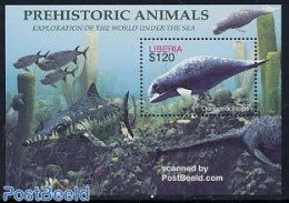 Liberia 2005 Prehistoric Animals S/s, Odobenocetops, Mint NH, Nature - Fish - Prehistoric Animals - Sea Mammals - Peces