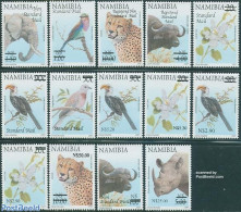 Namibia 2005 Definitives, Overprints 14v, Mint NH, Nature - Animals (others & Mixed) - Birds - Cat Family - Elephants .. - Namibia (1990- ...)