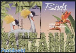 Tanzania 2004 Grey Crowned Crane S/S, Mint NH, Nature - Birds - Flowers & Plants - Tanzanie (1964-...)