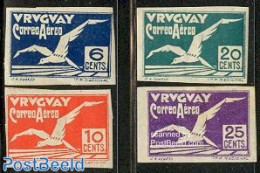 Uruguay 1926 Airmail 4v Imperforated, Unused (hinged), Nature - Birds - Uruguay