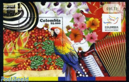 Colombia 2010 Expo Shanghai S/s, Mint NH, Nature - Various - Birds - Flowers & Plants - Parrots - Philately - World Ex.. - Colombia