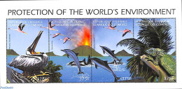 Comoros 1999 Environment 4v M/s, Brown Pelican, Mint NH, Nature - Animals (others & Mixed) - Birds - Sea Mammals - Comores (1975-...)