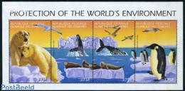 Comoros 1999 Environment 4v M/s, Mint NH, Nature - Animals (others & Mixed) - Bears - Birds - Penguins - Sea Mammals - Comoros