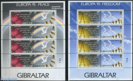 Gibraltar 1995 EUROPA 2 M/sS, Mint NH, History - Nature - Europa (cept) - Birds - Pigeons - Gibraltar