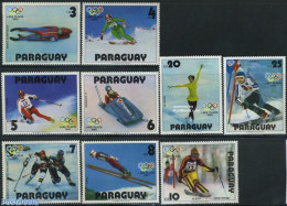 Paraguay 1979 Olympic Winter Games 9v, Mint NH, Sport - (Bob) Sleigh Sports - Olympic Winter Games - Skating - Skiing - Winter (Other)