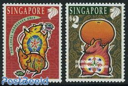 Singapore 1996 Year Of The Rat 2v, Mint NH, Various - New Year - Nieuwjaar