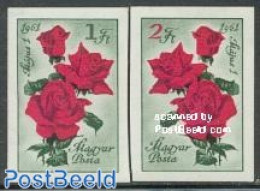 Hungary 1961 Labour Day 2v Imperforated, Mint NH, Nature - Flowers & Plants - Roses - Neufs