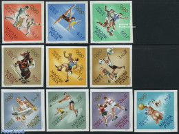 Hungary 1964 Olympic Games Tokyo 10v Imperforated, Mint NH, Nature - Sport - Horses - Athletics - Boxing - Fencing - F.. - Unused Stamps