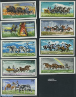 Hungary 1968 Horses 9v Imperforated, Mint NH, Nature - Horses - Unused Stamps
