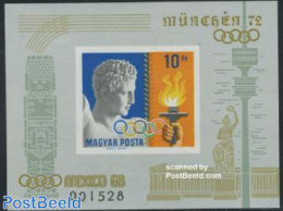Hungary 1969 Olympic Games Mexico-Munich S/s Imperforated, Mint NH, Religion - Sport - Greek & Roman Gods - Olympic Ga.. - Ungebraucht